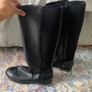 Winter Black Boots with Gold liner on Heel